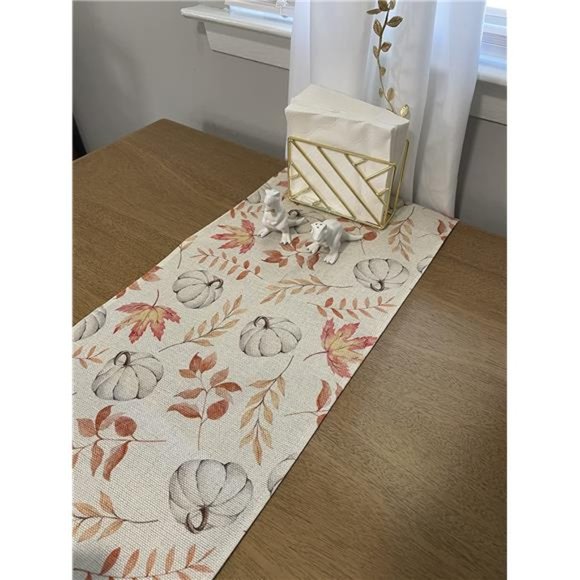 Fall Thanksgiving Table Runner 13x72 Inches - Picture 2 of 6